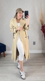 Trench Coat Aline Areia-Bege - Imagem 5