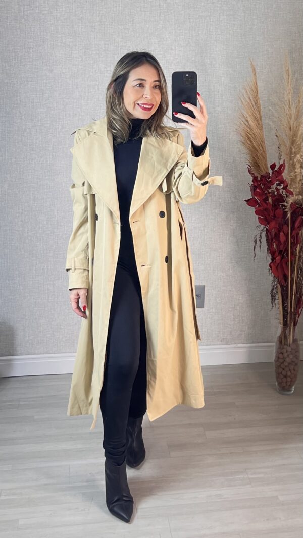Trench Coat Aline Areia-Bege - Imagem 6